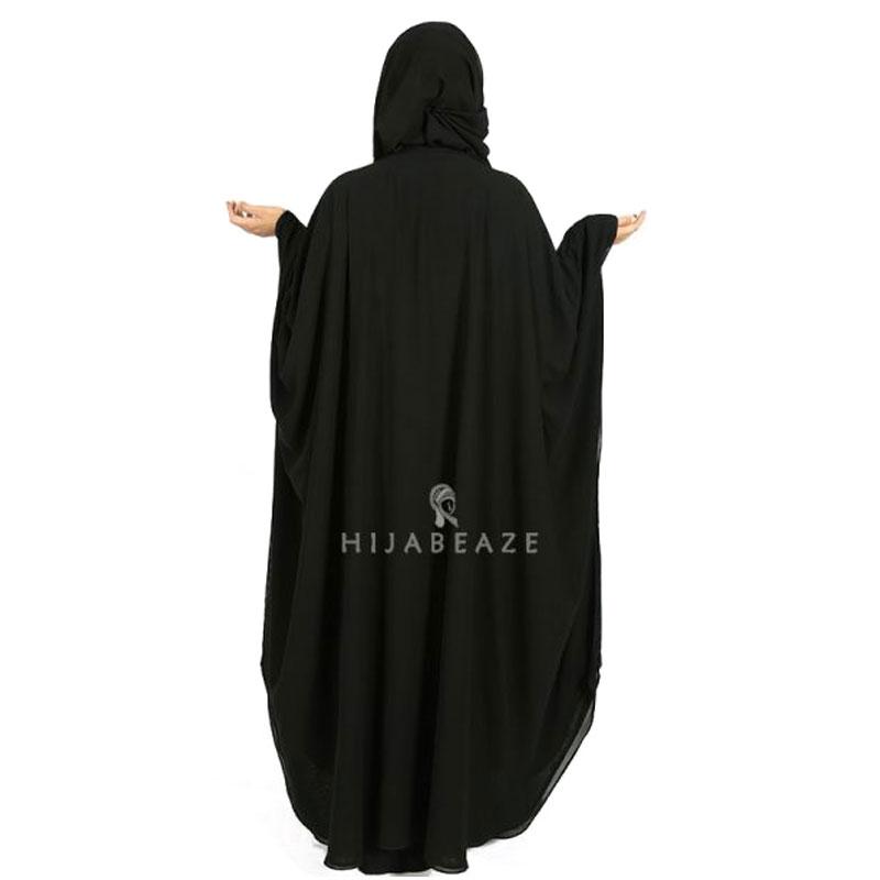 U-STYLE ABAYA | BLACK LINNING WITH BLACK CRYSTAL QUARTZ