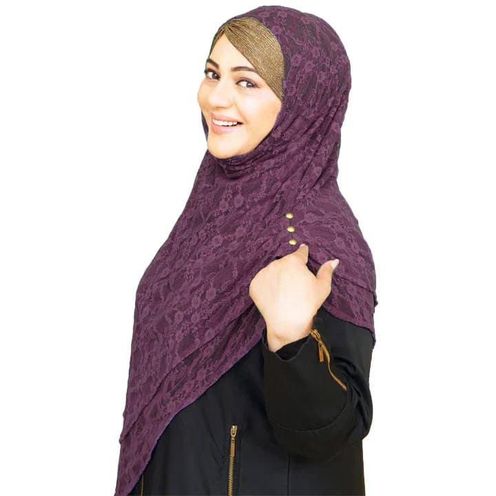 INSTANT HIJAB | PURPLE LACE