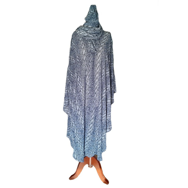 PLEATED SHRUG WITH HIJAB | BLUE PYTHON