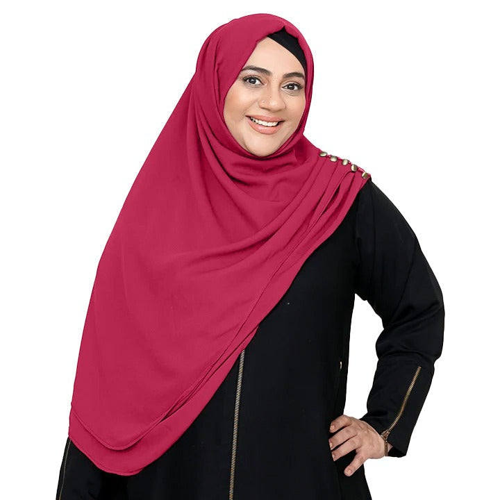 INSTANT HIJAB | CRANBERRY- KOREAN CHIFFON