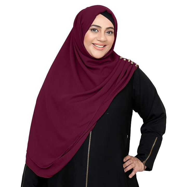 INSTANT HIJAB | MAROON – KOREAN CHIFFON