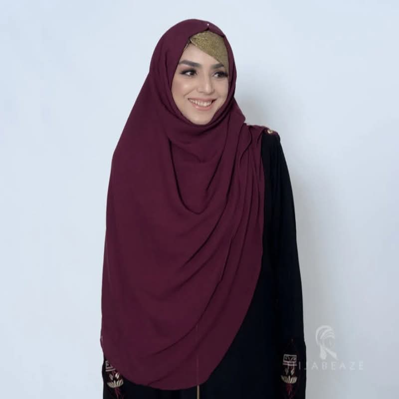 INSTANT HIJAB | MAROON – KOREAN CHIFFON