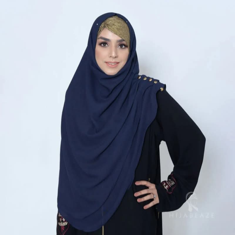 INSTANT HIJAB | NAVY BLUE CHIFFON