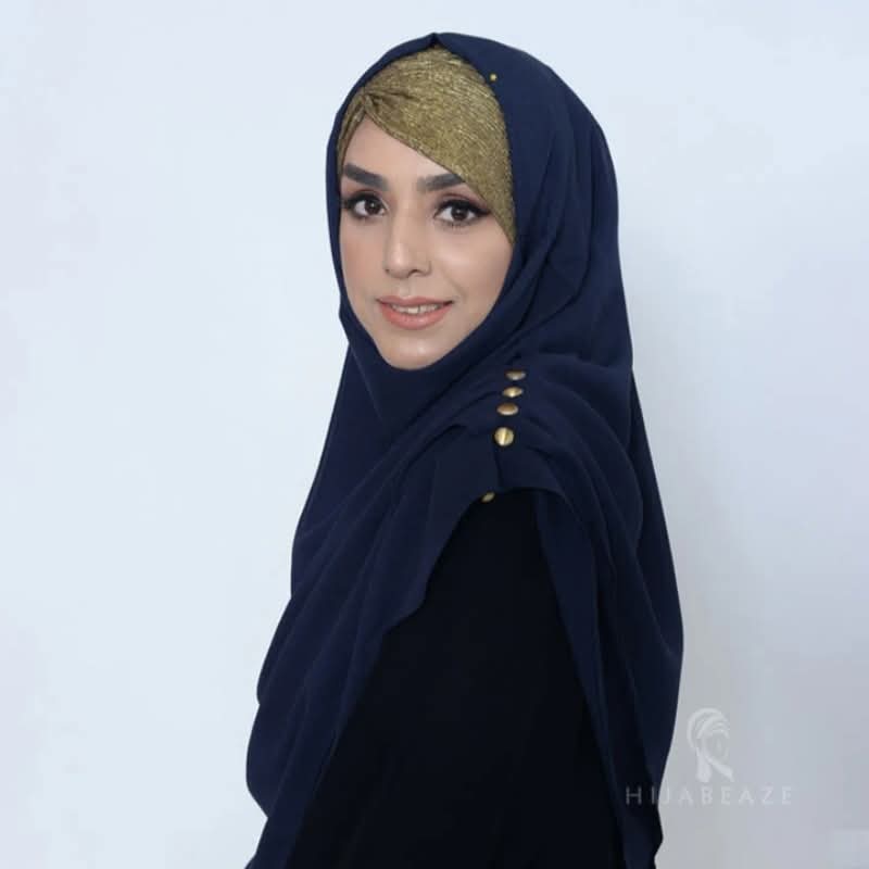INSTANT HIJAB | NAVY BLUE CHIFFON