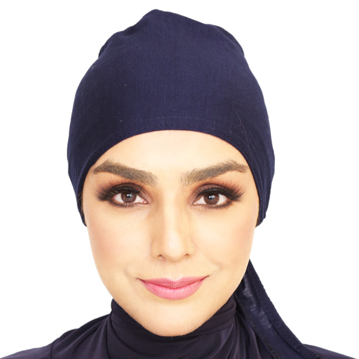 TIE BACK BONNET | NAVY BLUE