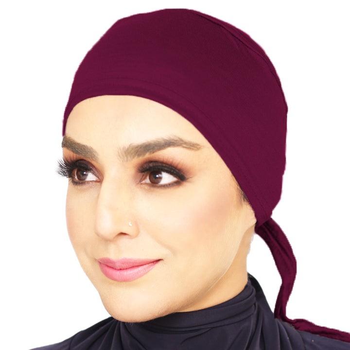 TIE BACK BONNET | MAROON