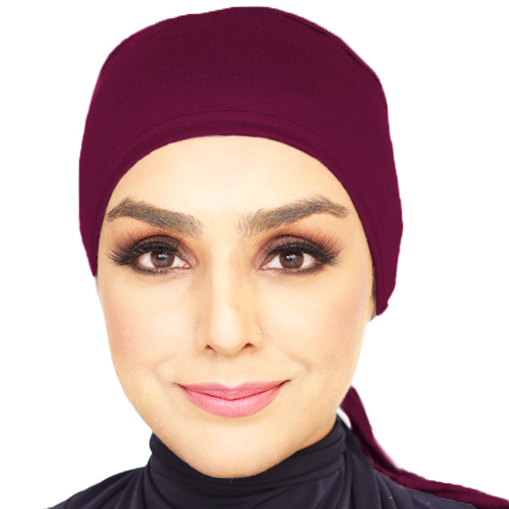 TIE BACK BONNET | MAROON