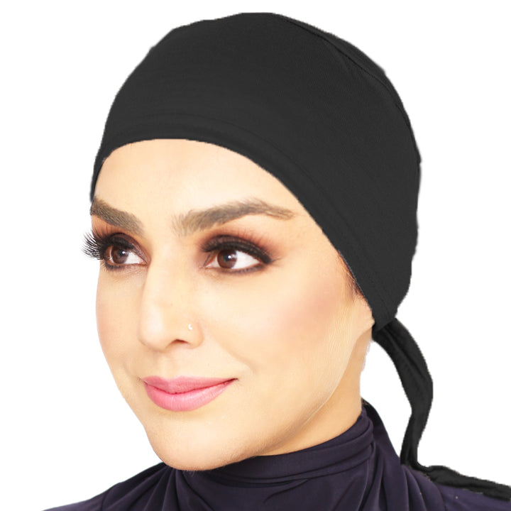 TIE BACK BONNET | BLACK