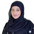 SLIP ON HIJAB WITH CAP | BLACK CHIFFON