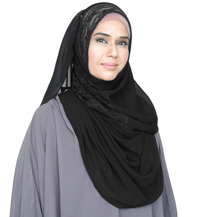 HOODIE DRAPES | BLACK LACE