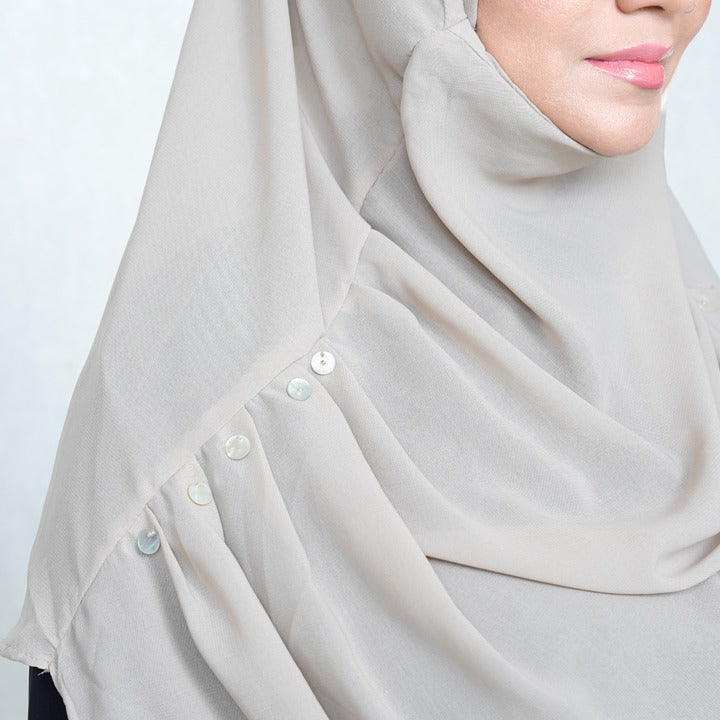 COWLNECK PINLESS | NUDE - KOREAN CHIFFON