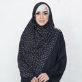 INSTANT HIJAB | CONFETTI CHUNKS ON BLACK - TURKISH GEORGETTE