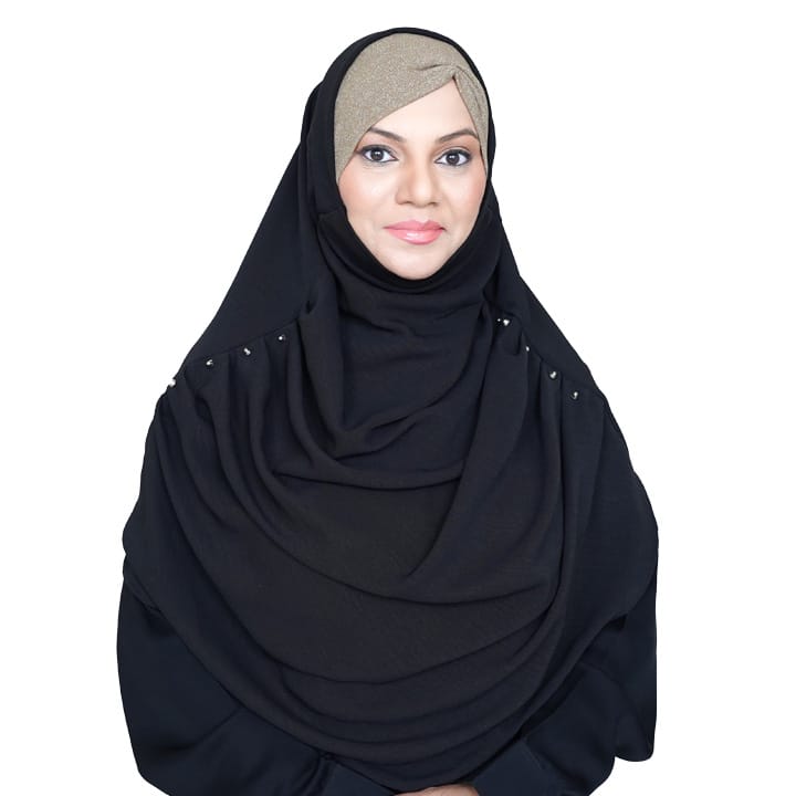 COWLNECK PINLESS| ONYX BLACK- TURKISH GEORGETTE