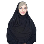 COWLNECK PINLESS| ONYX BLACK- TURKISH GEORGETTE