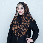 HOODIE DRAPES | BIG BROWLACK LEOPARD - CHIFFON