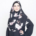 HCS | MINK FLORAL ON BLACK - TURKISH GEORGETTE