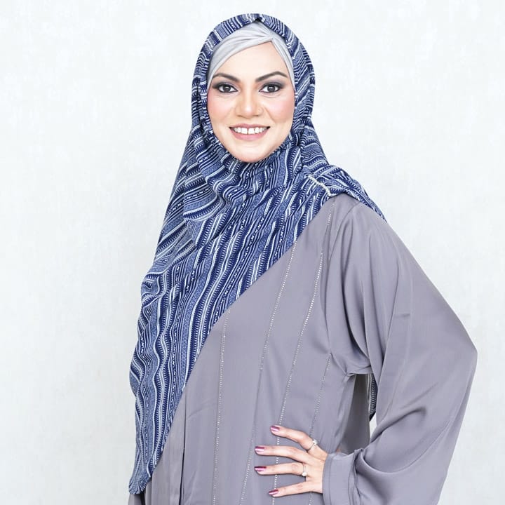 INSTANT HIJAB | BLUITE NOMAD STRIPES - TURKISH GEORGETTE