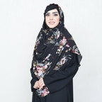 COWLNECK PINLESS | MIDNIGHT BOUQET - TURKISH GEORGETTE