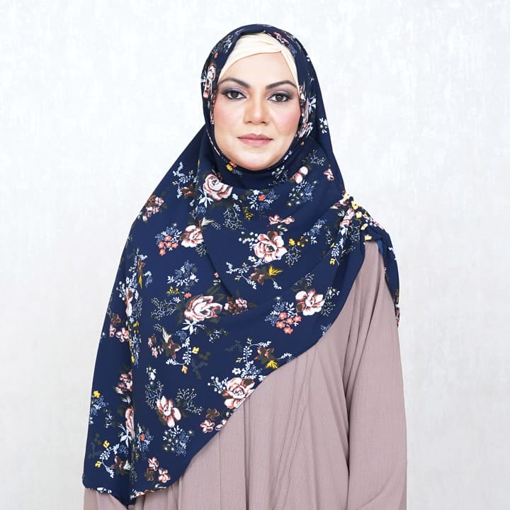 INSTANT HIJAB | BLUE BOUQET - TURKISH GEORGETTE