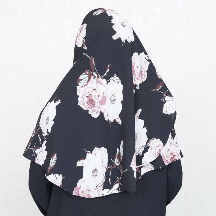 HCS | MINK FLORAL ON BLACK - TURKISH GEORGETTE