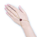 HAND CHAIN | RUBY TINY FLOWER
