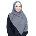 INSTANT HIJAB | DARK GREY - KOREAN CHIFFON
