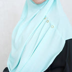 COWLNECK PINLESS | AQUA - TURKISH GEORGETTE