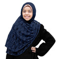 KIDS INSTANT HIJAB | NAVY BLUE LACE
