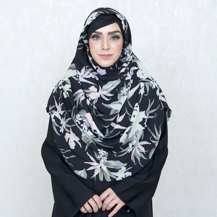 COWLNECK PINLESS | DARK OASIS - TURKISH GEORGETTE