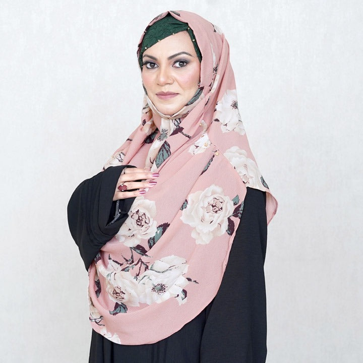 COWLNECK PINLESS | VINTAGE PETALS - TURKISH GEORGETTE
