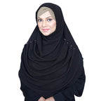 COWLNECK PINLESS| ONYX BLACK- TURKISH GEORGETTE