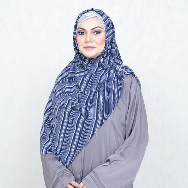 INSTANT HIJAB | BLUITE NOMAD STRIPES - TURKISH GEORGETTE