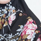 COWLNECK PINLESS | MIDNIGHT BOUQET - TURKISH GEORGETTE