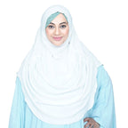 COWLNECK PINLESS | PEARL WHITE - TURKISH GEORGETTE