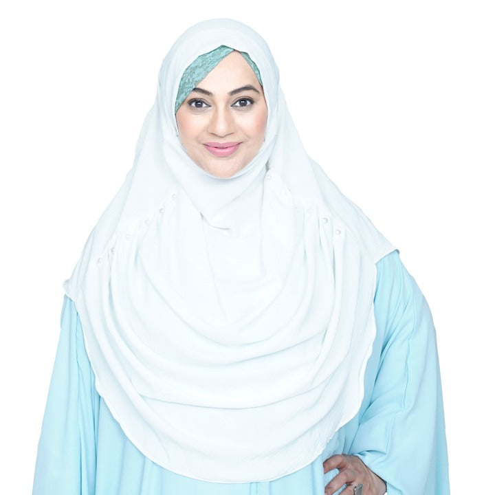 COWLNECK PINLESS | PEARL WHITE - TURKISH GEORGETTE