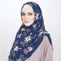 INSTANT HIJAB | BLUE BOUQET - TURKISH GEORGETTE
