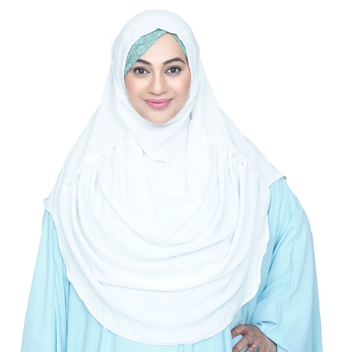 COWLNECK PINLESS | PEARL WHITE - TURKISH GEORGETTE