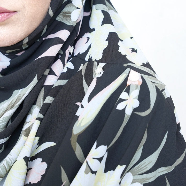 COWLNECK PINLESS | DARK OASIS - TURKISH GEORGETTE