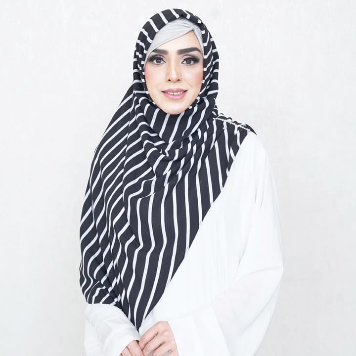 INSTANT HIJAB | BLITE STRIPES - TURKISH GEORGETTE