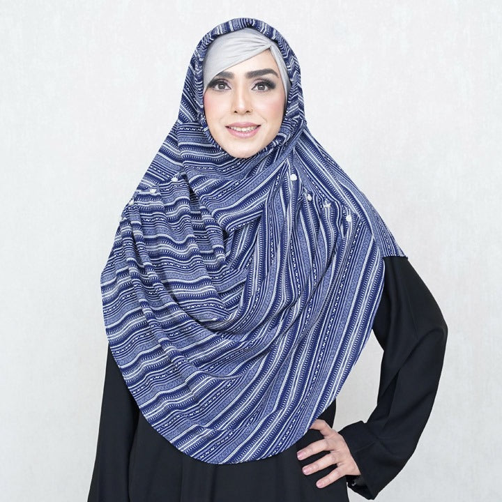 COWLNECK PINLESS | BLUITE NOMAD STRIPES - TURKISH GEORGETTE