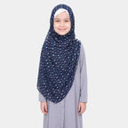KIDS INSTANT HIJAB | BLUE FEROZI - CHIFFON
