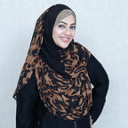 HOODIE DRAPES | BIG BROWLACK LEOPARD - CHIFFON