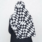 INSTANT HIJAB | MONOCHROME WAVES - TURKISH GEORGETTE