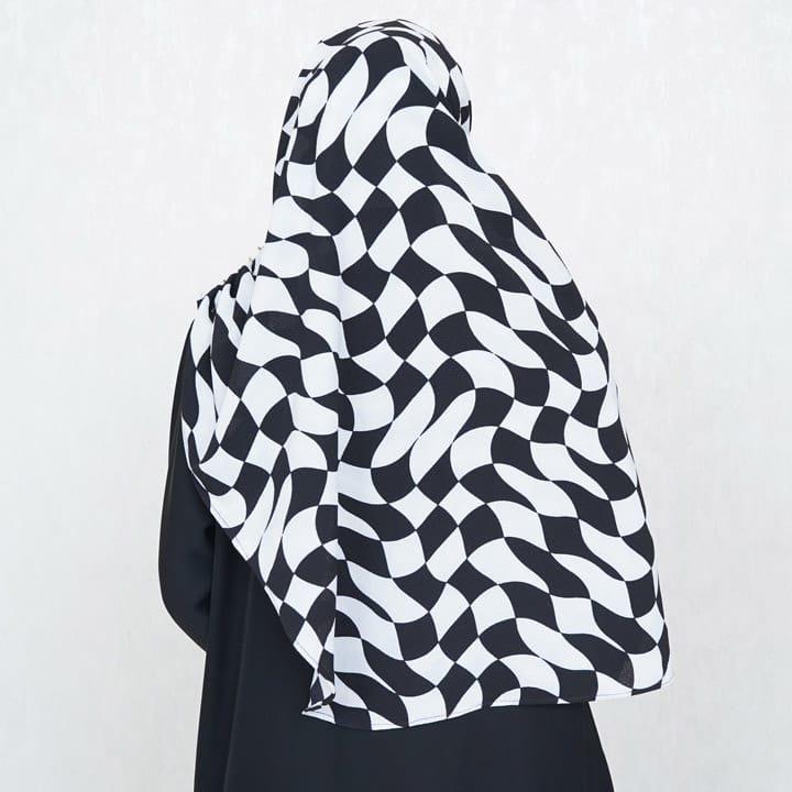 INSTANT HIJAB | MONOCHROME WAVES - TURKISH GEORGETTE