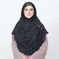 COWLNECK PINLESS | WHITE CONFETTI CHUNKS ON BLACK - TURKISH GEORGETTE