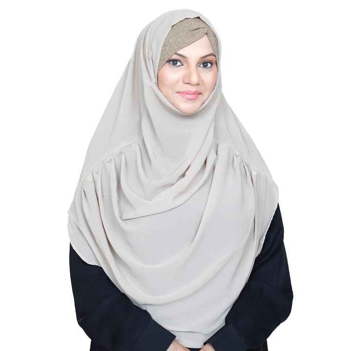 COWLNECK PINLESS | NUDE - KOREAN CHIFFON