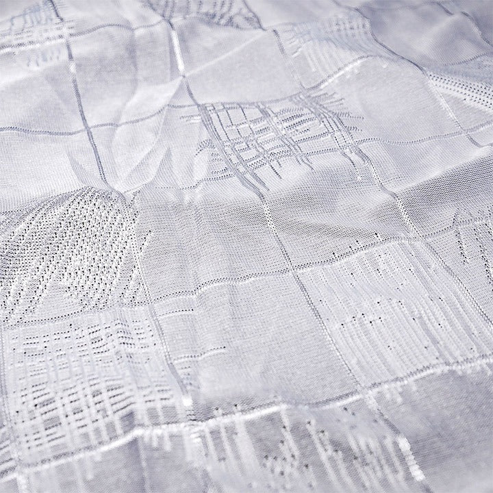 CHECKED & FRINGED JERSY HIJAB | GREY