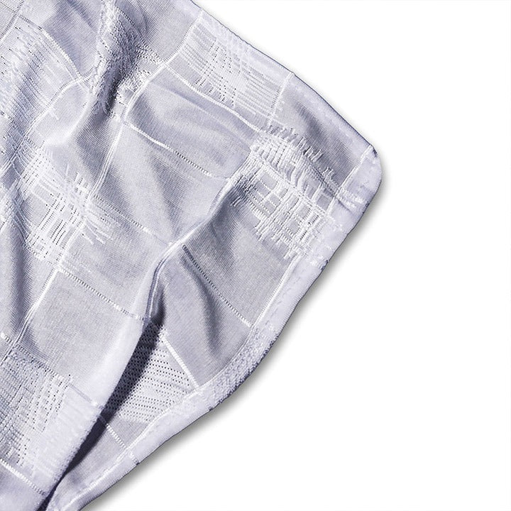 CHECKED & FRINGED JERSY HIJAB | GREY