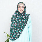 INSTANT HIJAB | EMERALD BLOSSOM - TURKISH GEORGETTE
