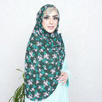 INSTANT HIJAB | EMERALD BLOSSOM - TURKISH GEORGETTE